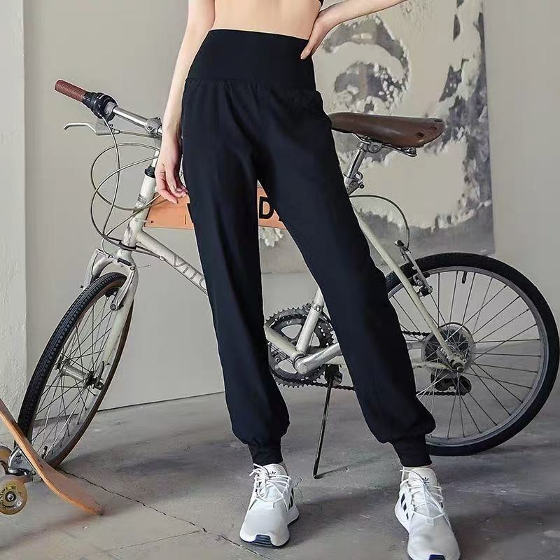 Spring and Summer High Waist Cropped Pants Women's Leg Loose Yoga Pants Fitness Running Outdoor Sports Casual Pants plus size Wide