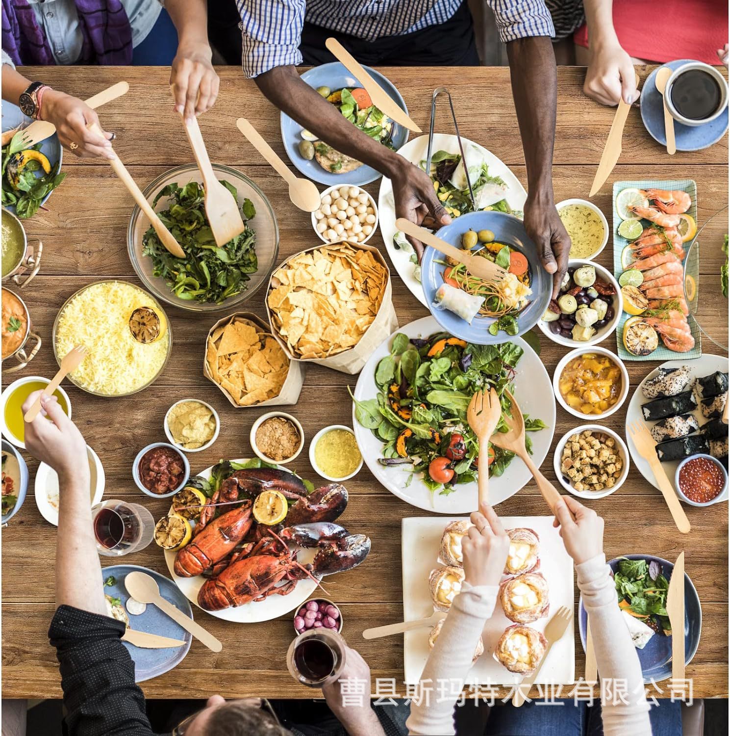 Disposable Knife, Fork and Spoon Wooden Tableware Cake Knife Fruit Salad Fork Dessert Ice Cream Spoon Manufacturer Wholesale