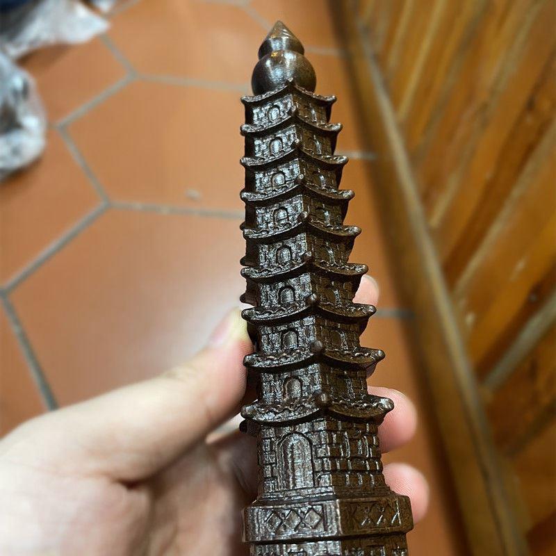 Aquilarius Wood Carving Wenchang Tower Ornaments Nine-storey Tower School to Send Children Mascot Craft Gifts Ornaments