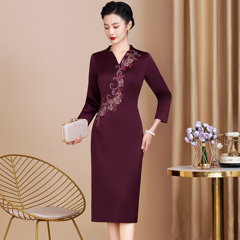 Wedding Mother Dress Noble dress Mother-in-law Wedding Dress 2024 Spring New Wedding Dress Cheongsam Dress