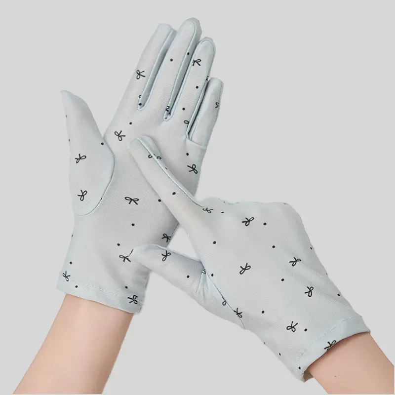 Summer all-finger light breathable cool sunscreen gloves ice spandex outdoor sports electric bike riding gloves women