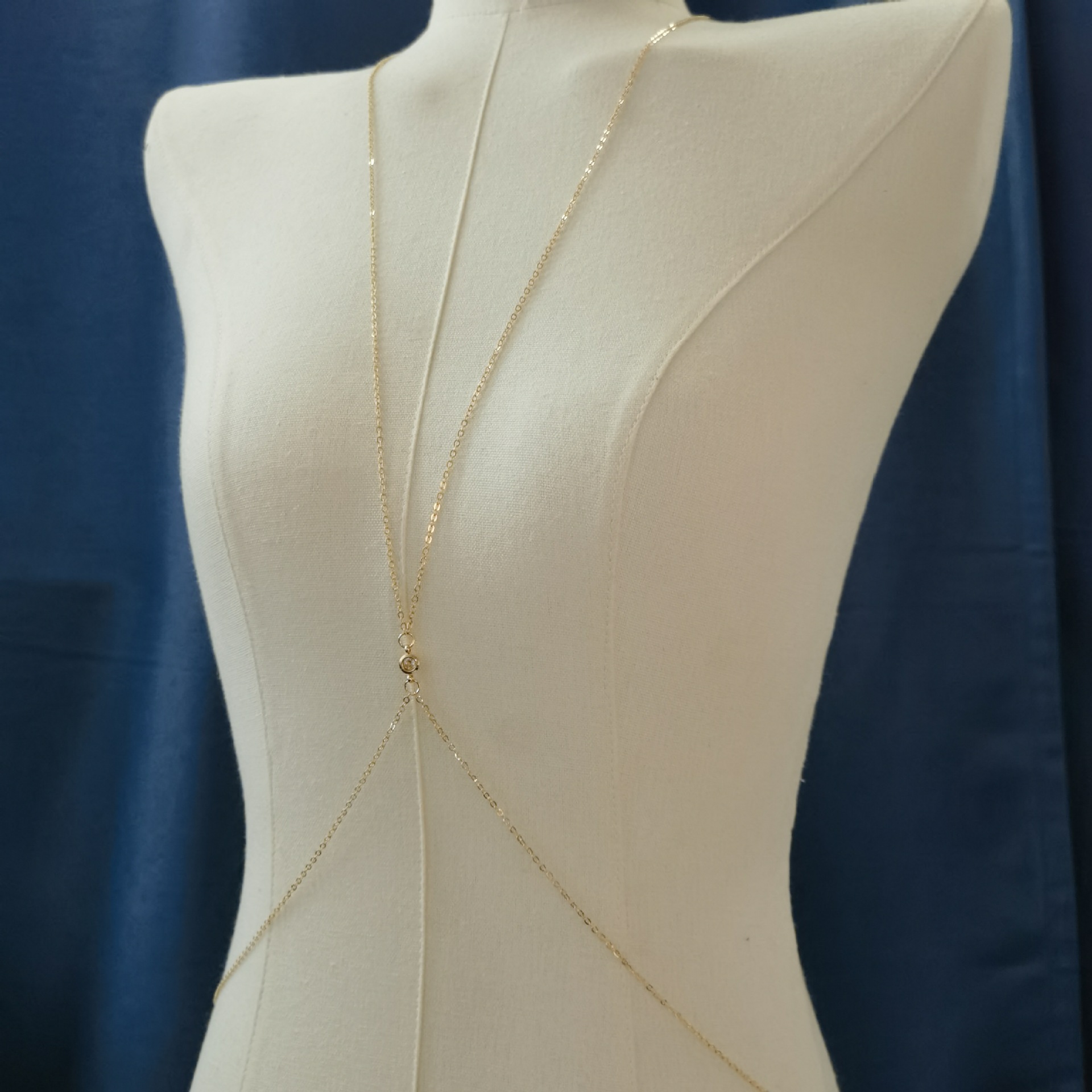 Cross-border New European and American Fashion Rhinestone Chest Chain Sexy Bikini Body Chain Women's Summer High-end All-match Niche