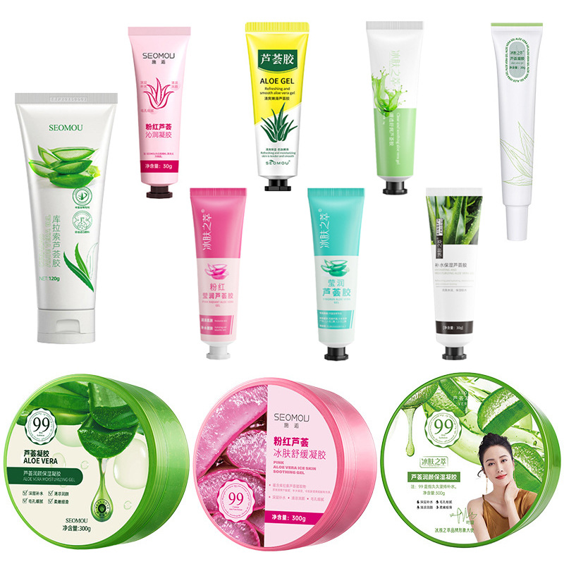 Application of aloe vera gel 300g hydrating and moisturizing aloe vera gel cream wholesale