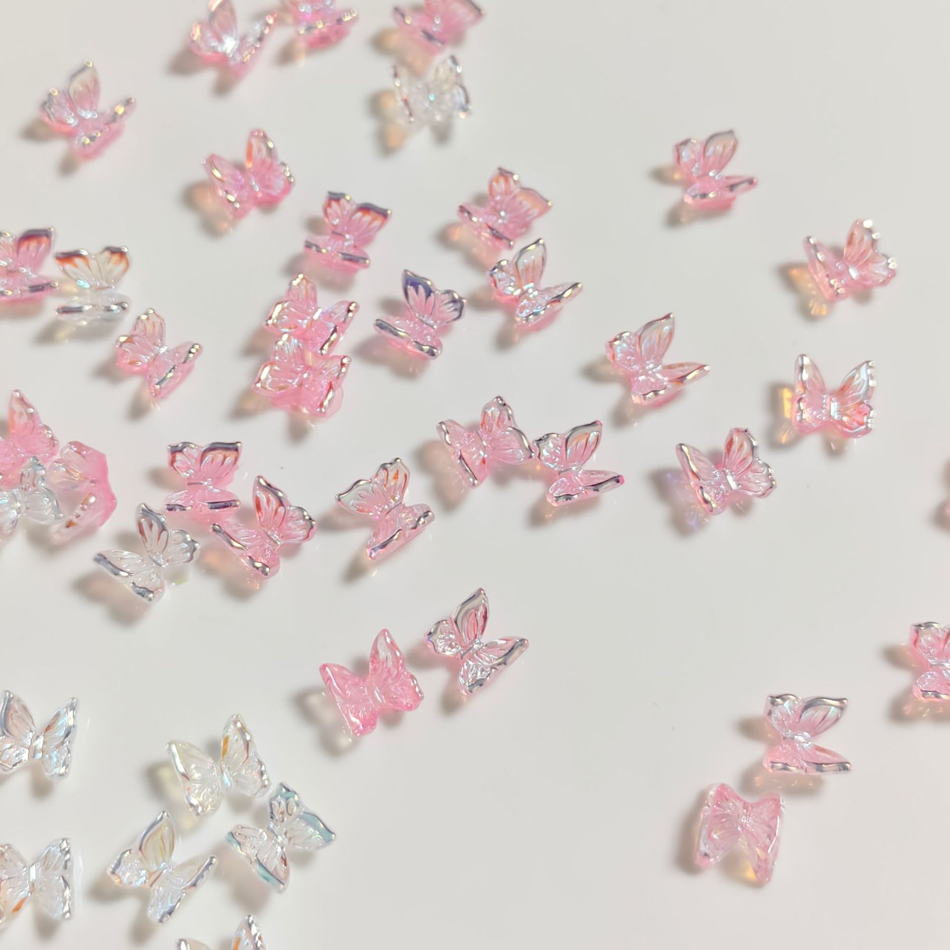 Nail Art Accessories Aurora Color Stereo Butterfly Ins Xiaohongshu Popular Same Style Earrings DIY Material Jewelry Accessories