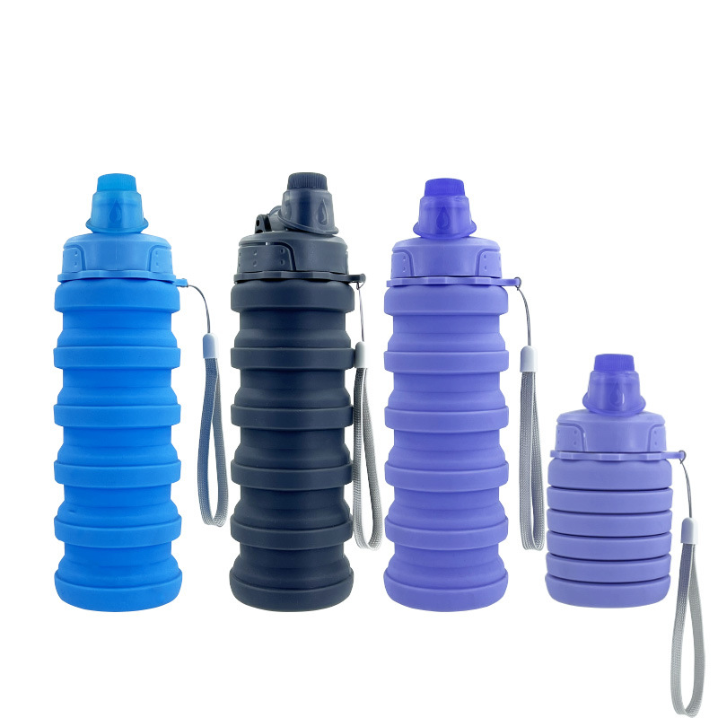 Factory Direct Sale New Portable Rope Silicone Folding Water Cup Sports Outdoor Portable Beverage Kettle Creative Water Bottle