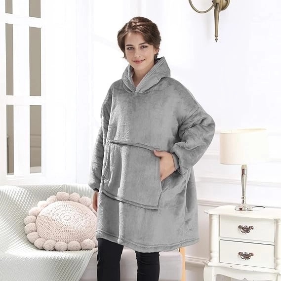 Cross-border Children's Lazy Blanket Pajamas Huggle Hoodie TV Blanket Outdoor Cold-proof Hooded Fleece Warm