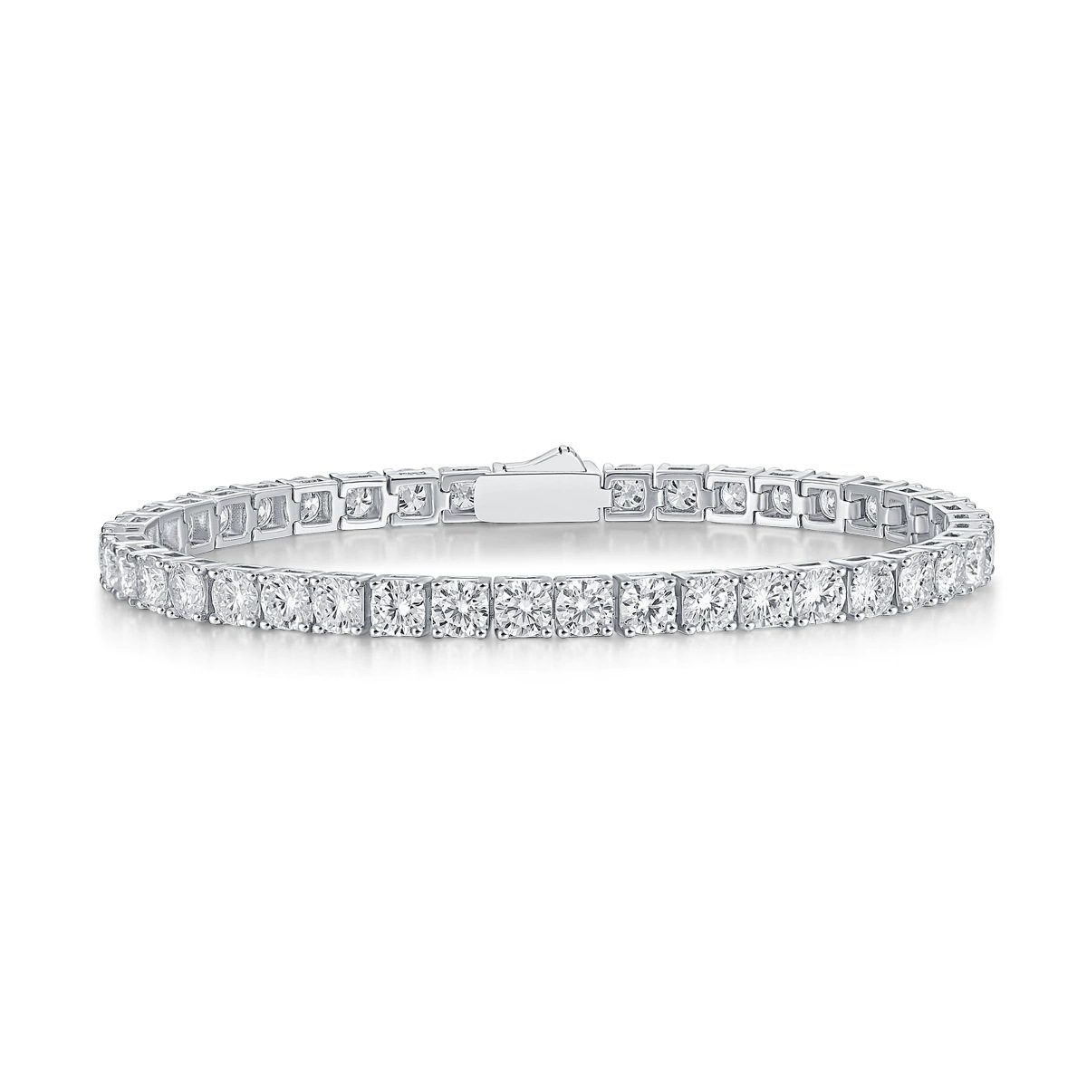 S925 Silver Moissanite Tennis Bracelet for Women New Men and Women Silver Gold-Plated Cross-Border Hot Selling Bracelet in Stock