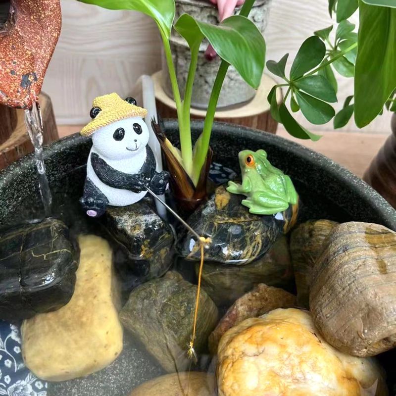 Outdoor Courtyard Garden Decorations Fish Pond Rockery Landscaping Resin Small Frog Fishing Creative Landscape Sculpture