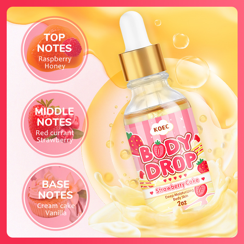 Koec Strawberry Facial Essential Oil Body Oil Body Massage Oil Hydrating, Moisturizing and Nourishing Skin Foreign Trade Cross-Border Fda