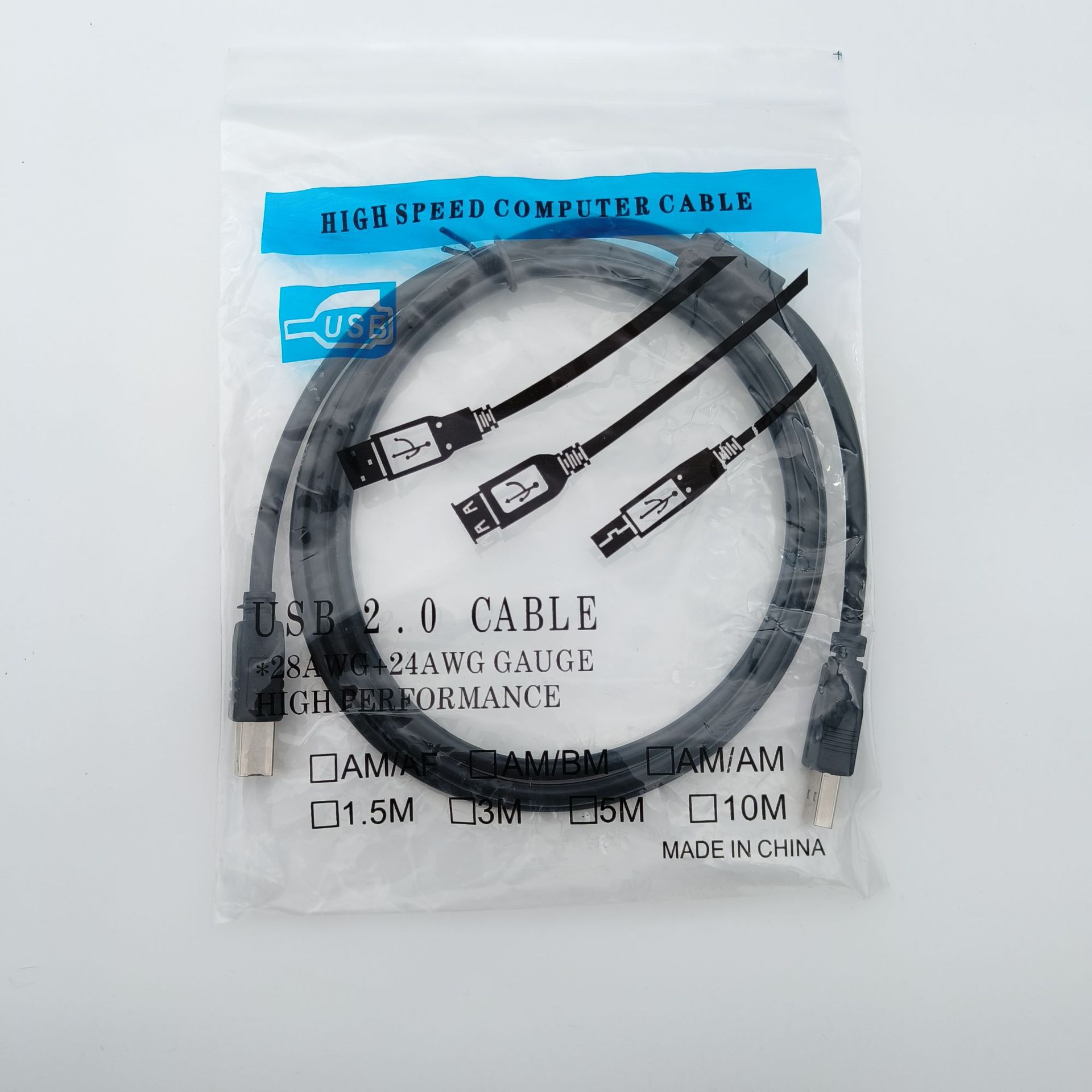 USB printing line usb2.0 printer data line all copper black USB square printer line 1.5 meters 10 meters