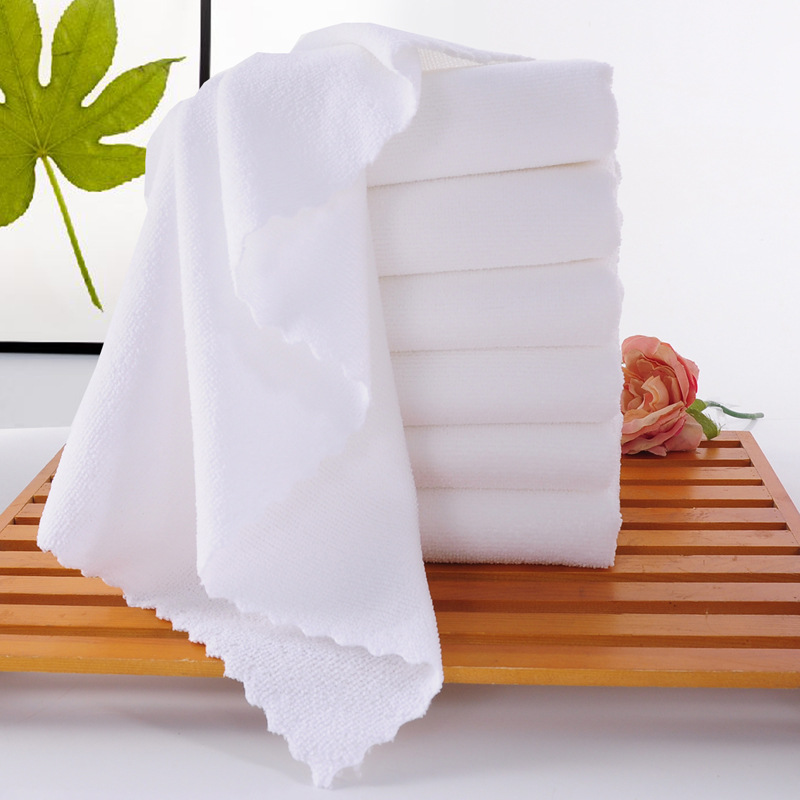 Factory sales wholesale thickened white towel Hotel hotel bath hall disposable barber shop white towel square towel