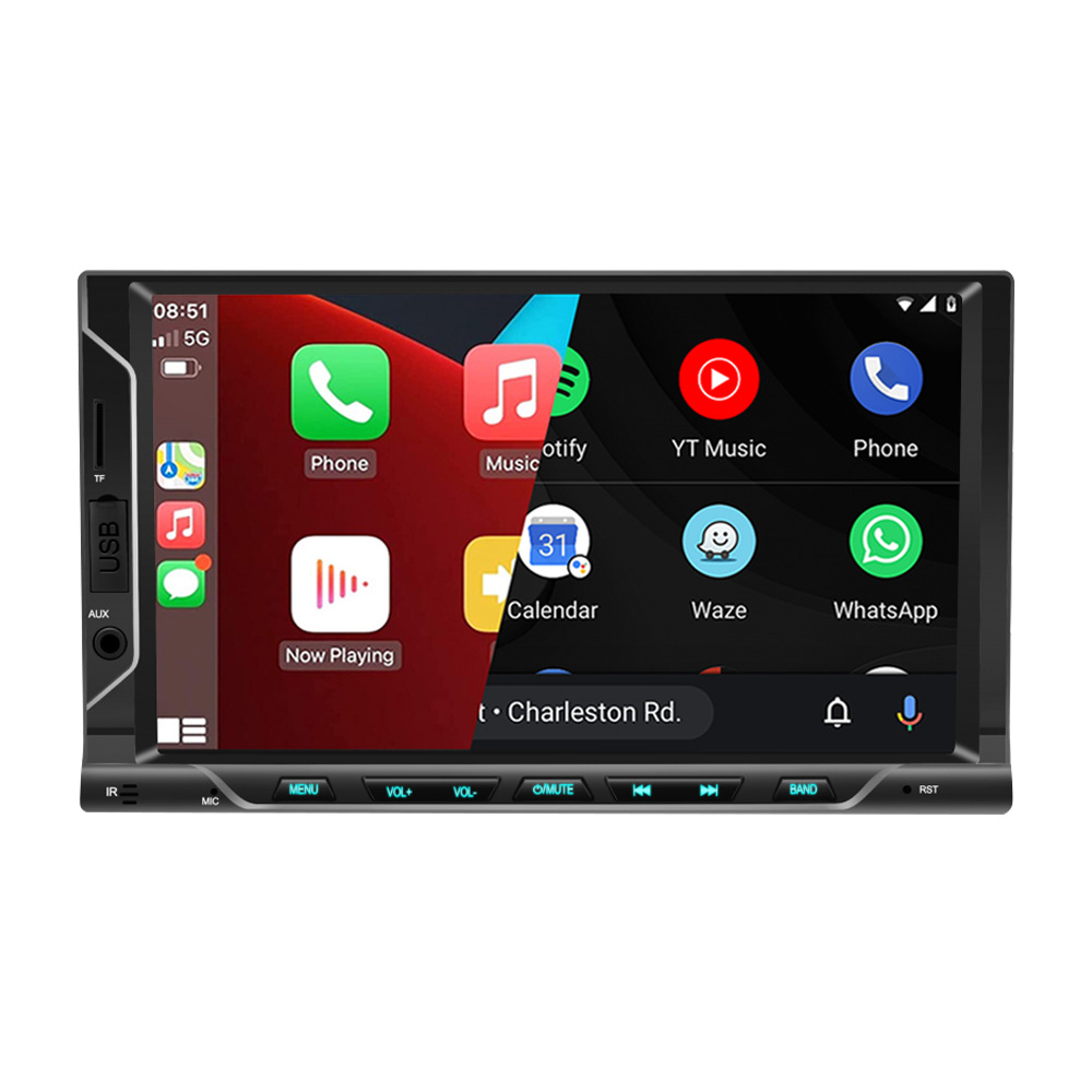 Cross-Border Car Central Control Navigation Hd Capacitor Wireless Screen Projection Carplay Car 7inch Car Mp5 Player