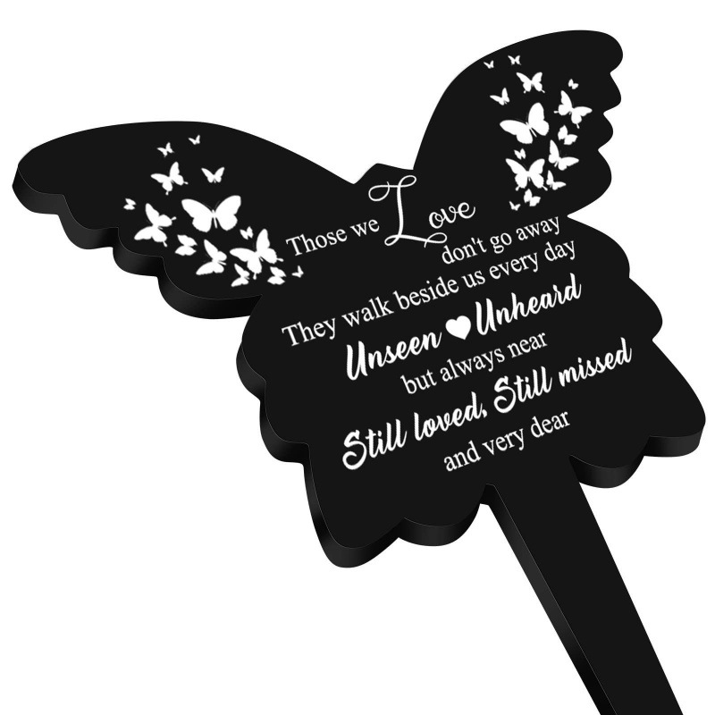 Cross-Border New Product Metal Monument Butterfly Pile Cemetery Decoration Sympathy Garden Pile Waterproof Pile Garden Cemetery Decoration