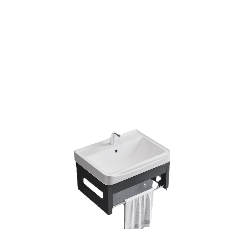 Space Aluminum Simple Bracket Basin Small Apartment Wall-mounted Wash Basin Bathroom Ceramic Basin Balcony Integrated Wash Table
