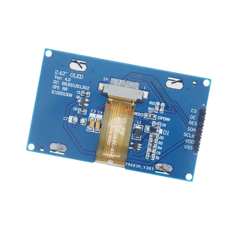 2.42-inch OLED display 12864 dot matrix monochrome module Module 7-pin SPI LCD module 2.4