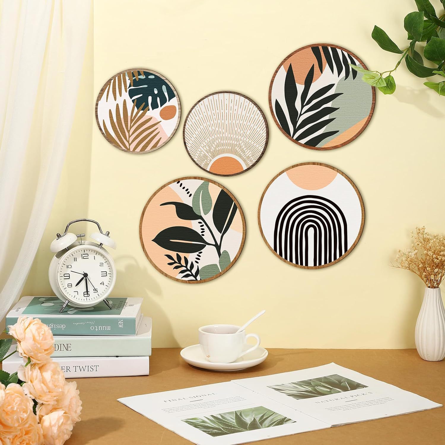 Cross-Border Wood Products Hangings Home Wall Decoration Creative Wooden Signs Wooden Bohemian Style Crafts Pendants