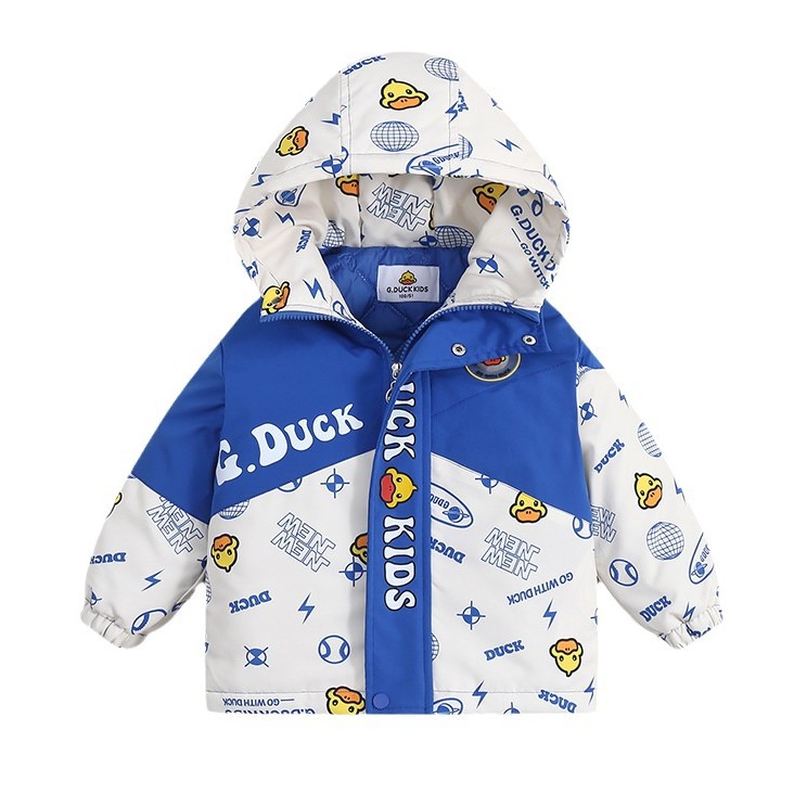 Yellow Duck Children's Three-in-One Jacket Autumn and Winter Cotton Down Jacket Boys and Girls Waterproof Children's Clothing Two-piece Set