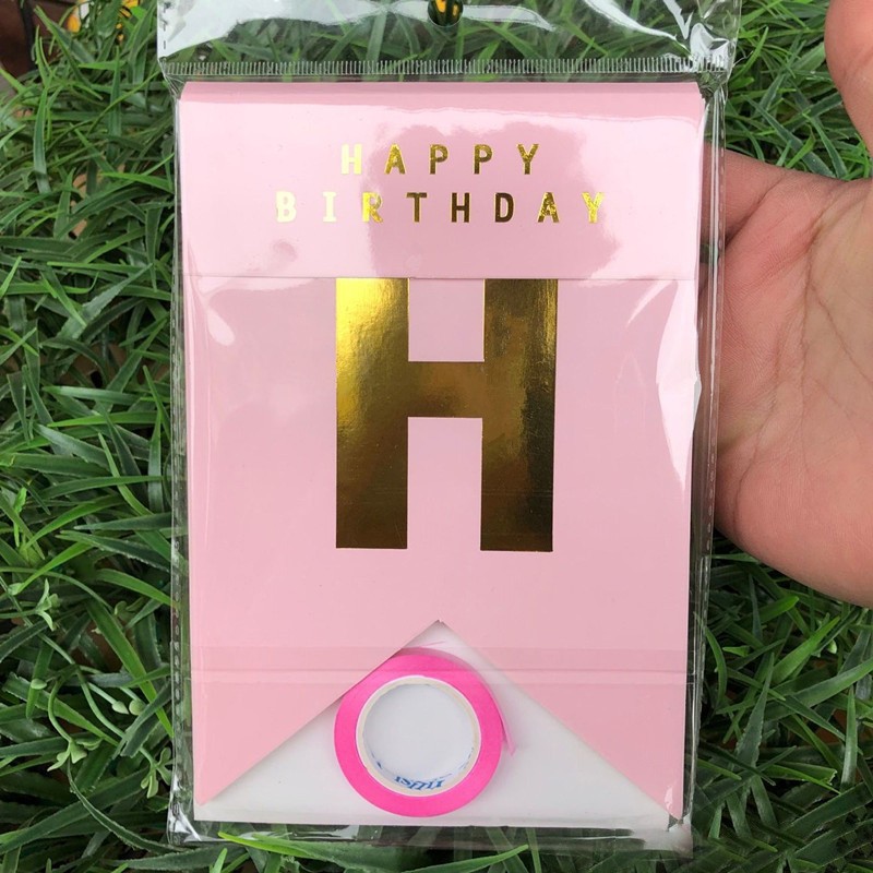 Gold Foil Fishtail Happy Birthday Banner Party Decoration Happy Birthday Banner Garland