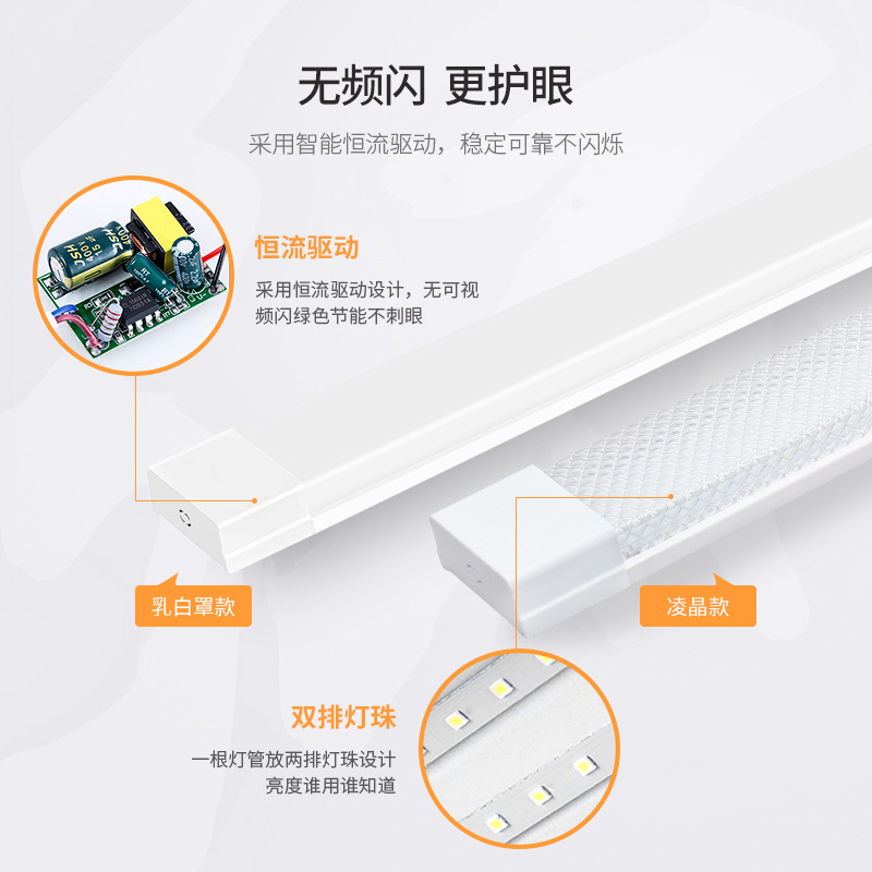 Xinhua Customized Amiba High-Power Dust-Proof Purification Lamp Integrated Three-Proof Strip Lamp Led Integrated Bracket Lamp