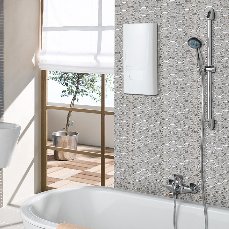 Hexagonal Mosaic Tiles, Aluminum-Plastic Panels, Self-Adhesive, Self-Sticking, Special for Bedroom, Bathroom, Tv Background Wall