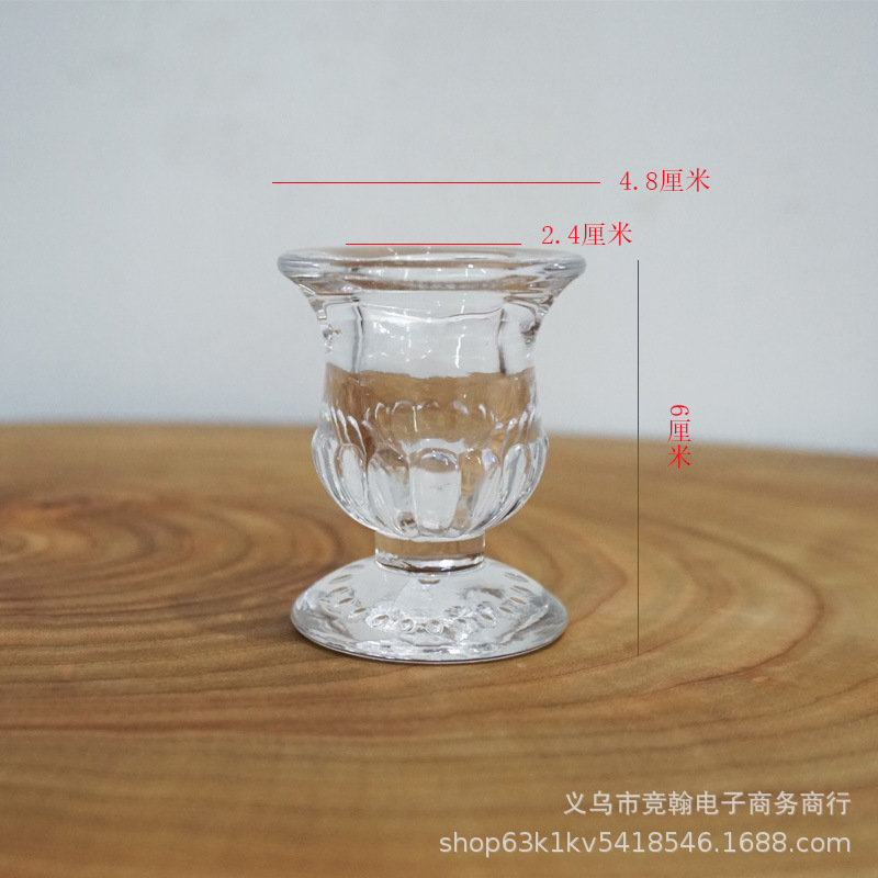 Wholesale Small Flower Bottom Pole Wax Glass Candlestick Glass Wax Table Wedding Western Restaurant Party Desktop Candlestick Ornaments