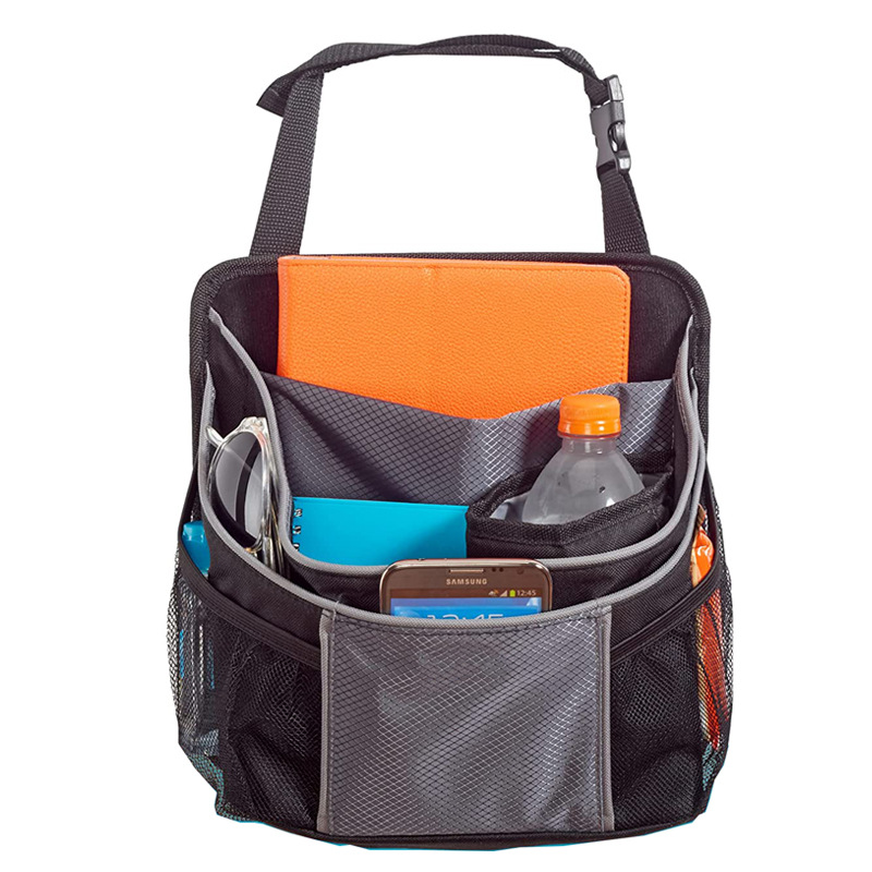 Foreign Trade Source Cross-Border Wholesale Large Capacity Front Seat Car Storage Hanging Bag Custom Adjustable Oxford Cloth Car Bag