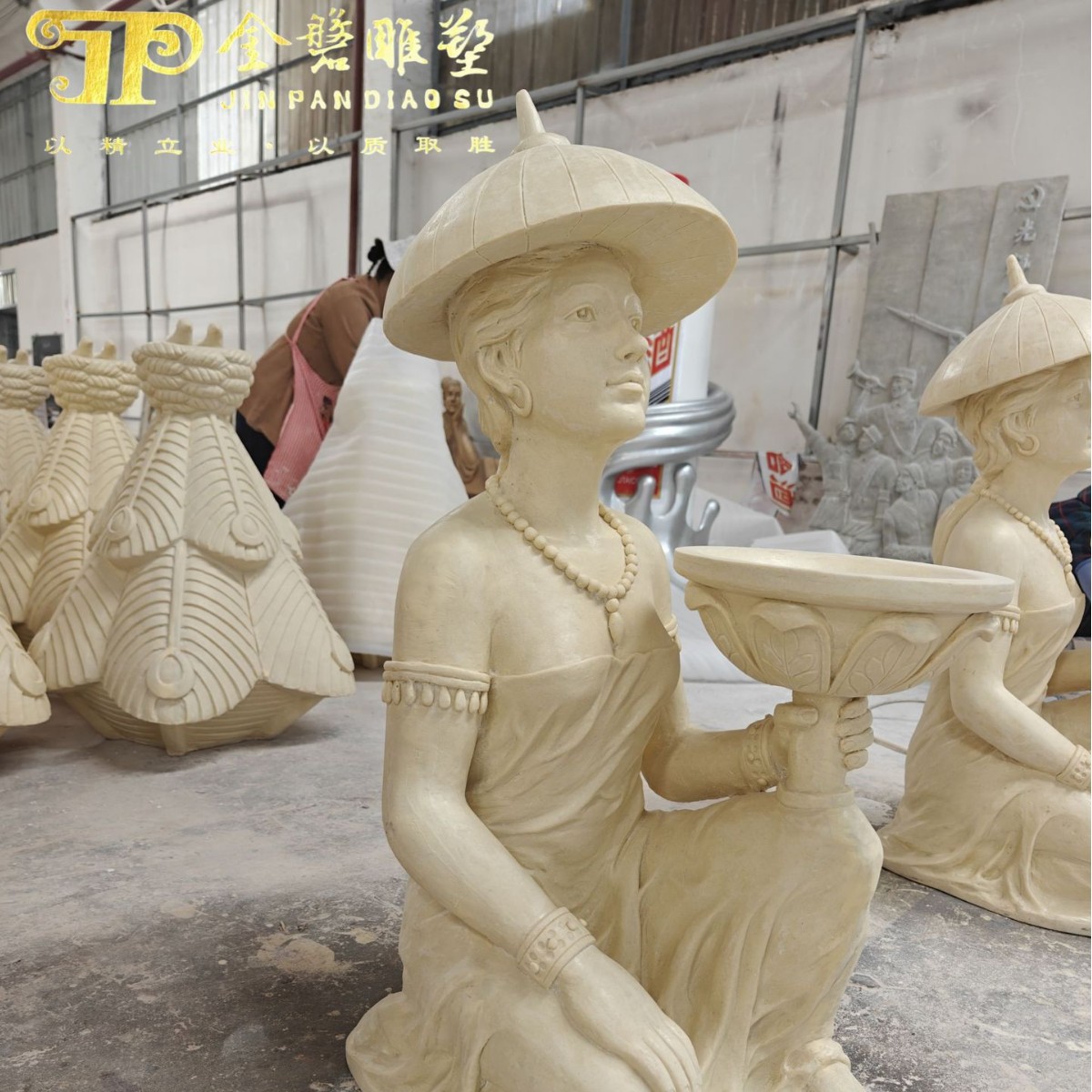 Cross-Border European and American Niche Simple Beaded Stacking Bracelets for Women Ornaments Decorative Sculptures Fiberglass Carving Character Crafts