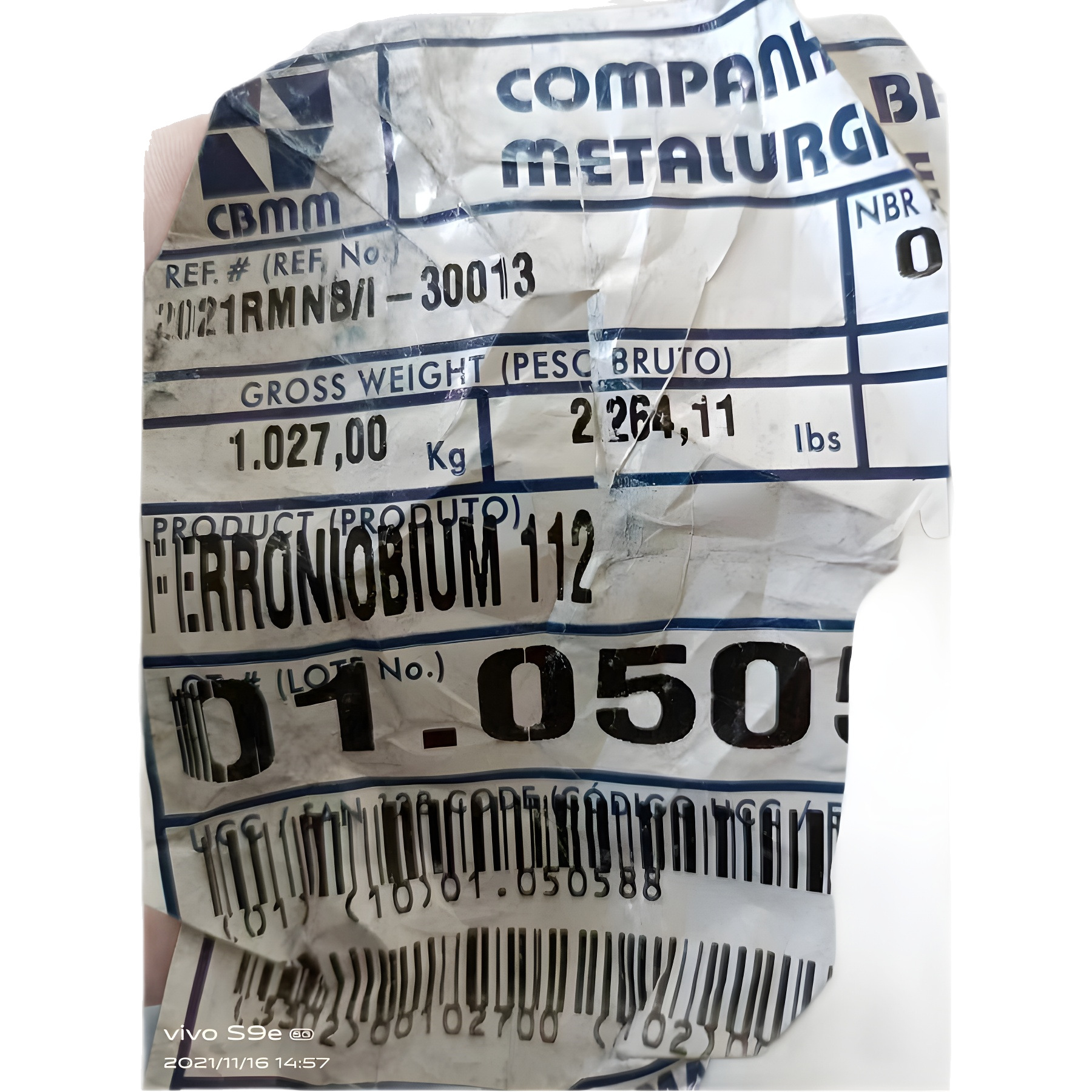 Sales of Original Package Niobium Iron, Brazil Niobium Iron Spot Sales of Brazilian Imports of Niobium Iron Now Brazil Imports of Niobium Iron