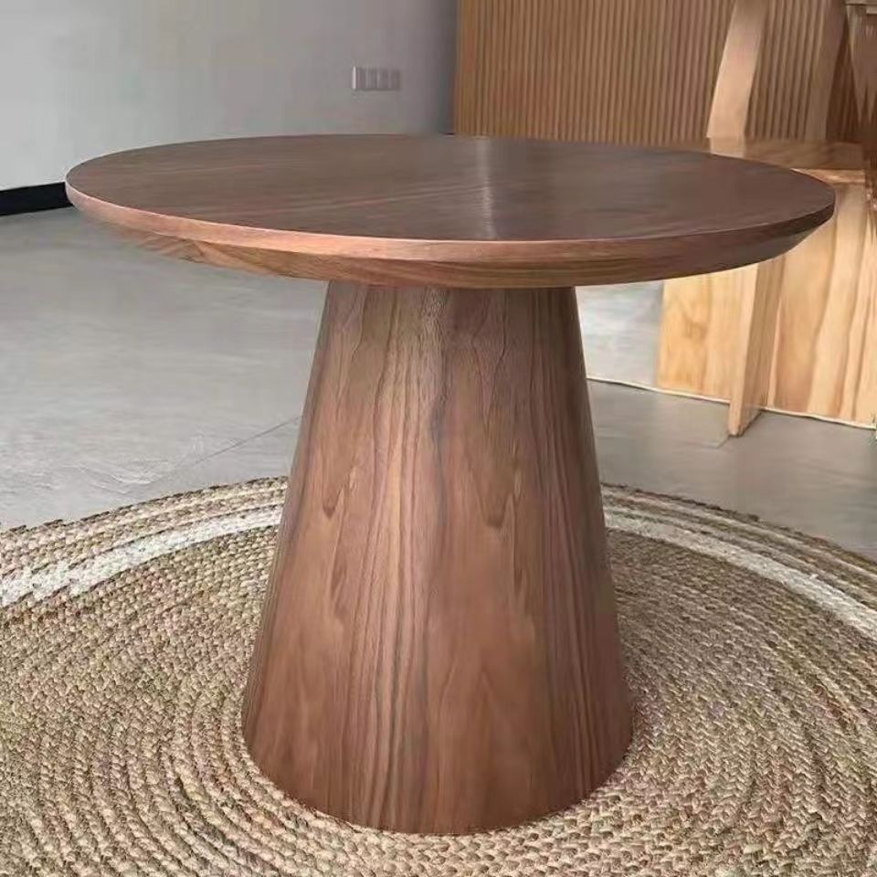 Round Coffee Table for Home Designers, Small Apartment Living Room, Solid Wood, Minimalist Nordic Style, Fully Solid Wood, Light Luxury