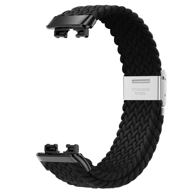 Nylon Woven Watch Strap Suitable for Huawei Bracelets 8Th and 9Th Generation Metal Buckle Nylon Woven Loop Strap