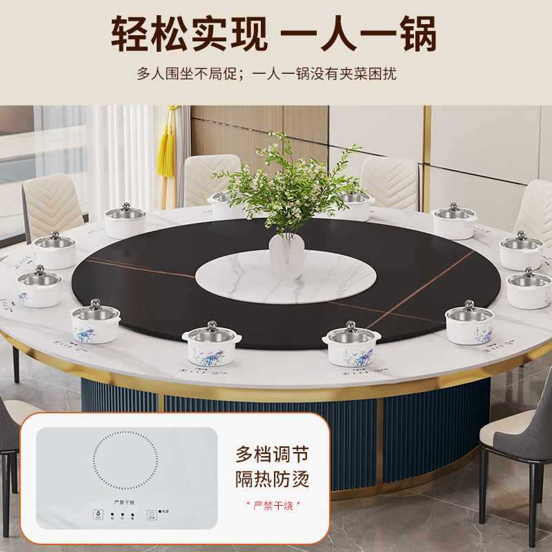 Электрический Большой Круглый Стол Горячий Горшок Индукционная Плита Интегрированный Стол и Стулья Скрытый для Одного Человека