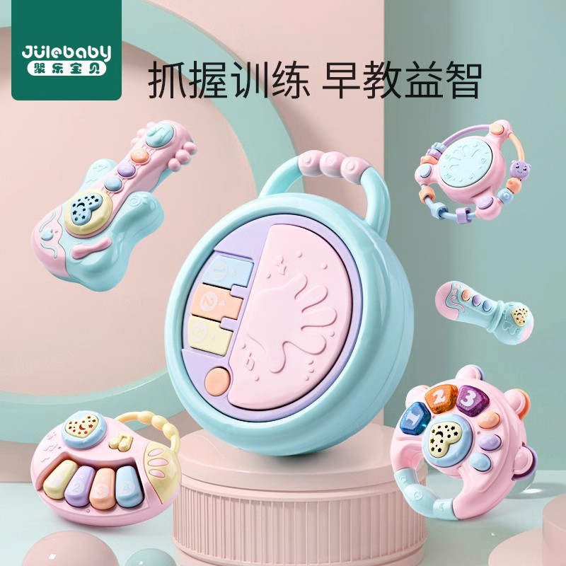 Игрушки для малышей 0-3 месяца, погремушка, тренировка захвата, песочный молоток, раннее развитие