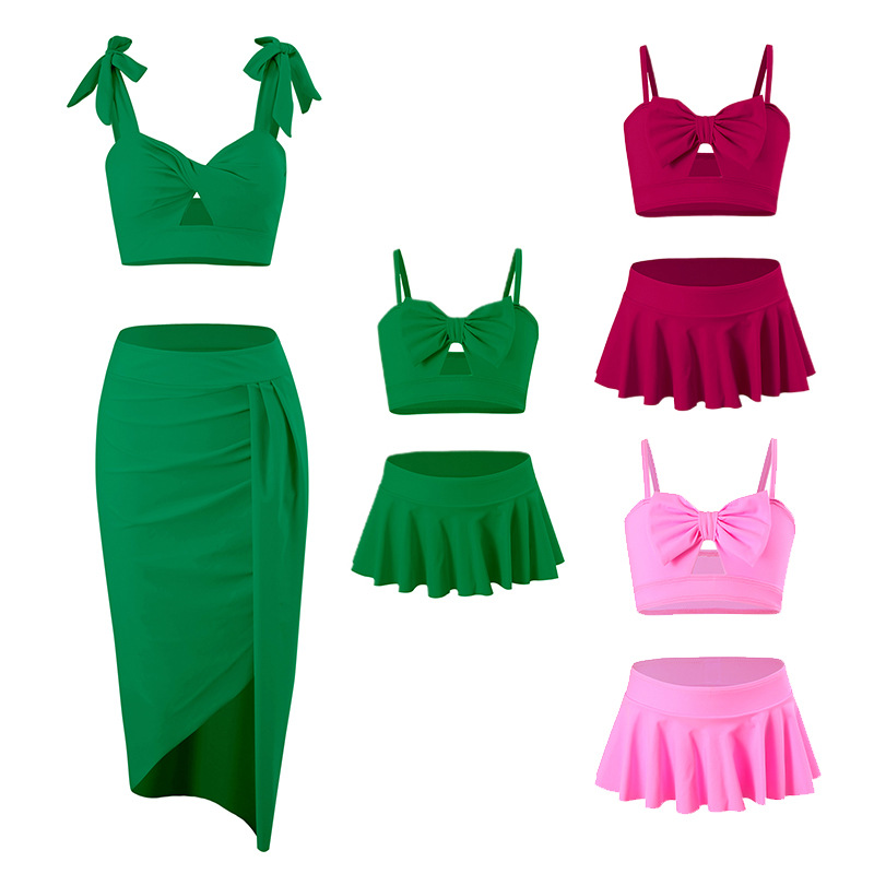 Новый купальник, оптовая продажа, три предмета, юбка, раздельный купальник для родителей и детей