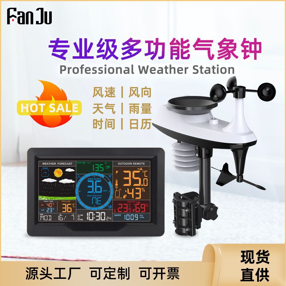 Популярная беспроводная метеостанция Amazon, скорость ветра, осадки, определение направления ветра, часы прогноза погоды, температура и влажность