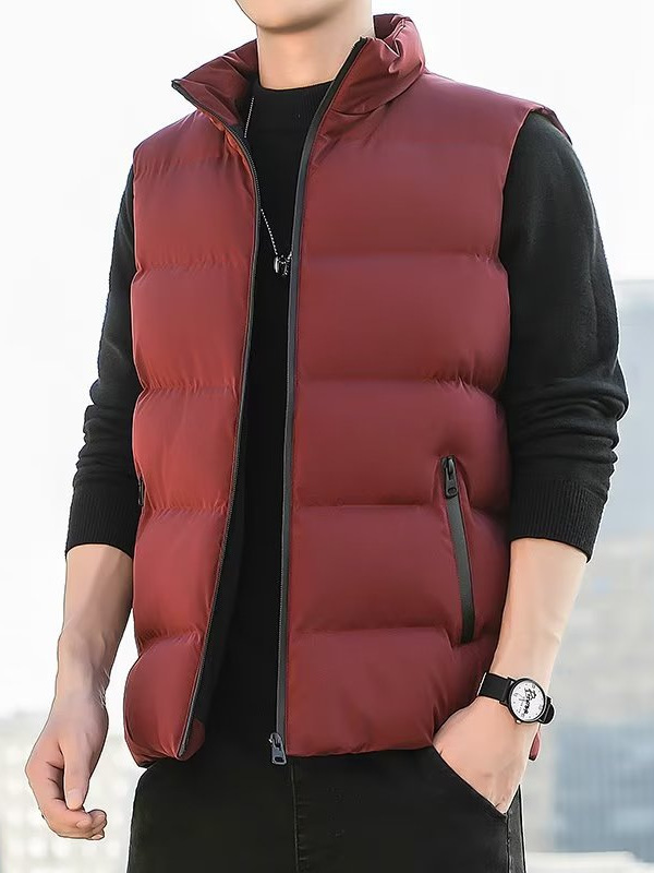 Autumn and Winter New Down Vest Outer Wearing Vest Jacket Waistcoat Winter Men's plus size Warm Sleeveless Vest Jacket