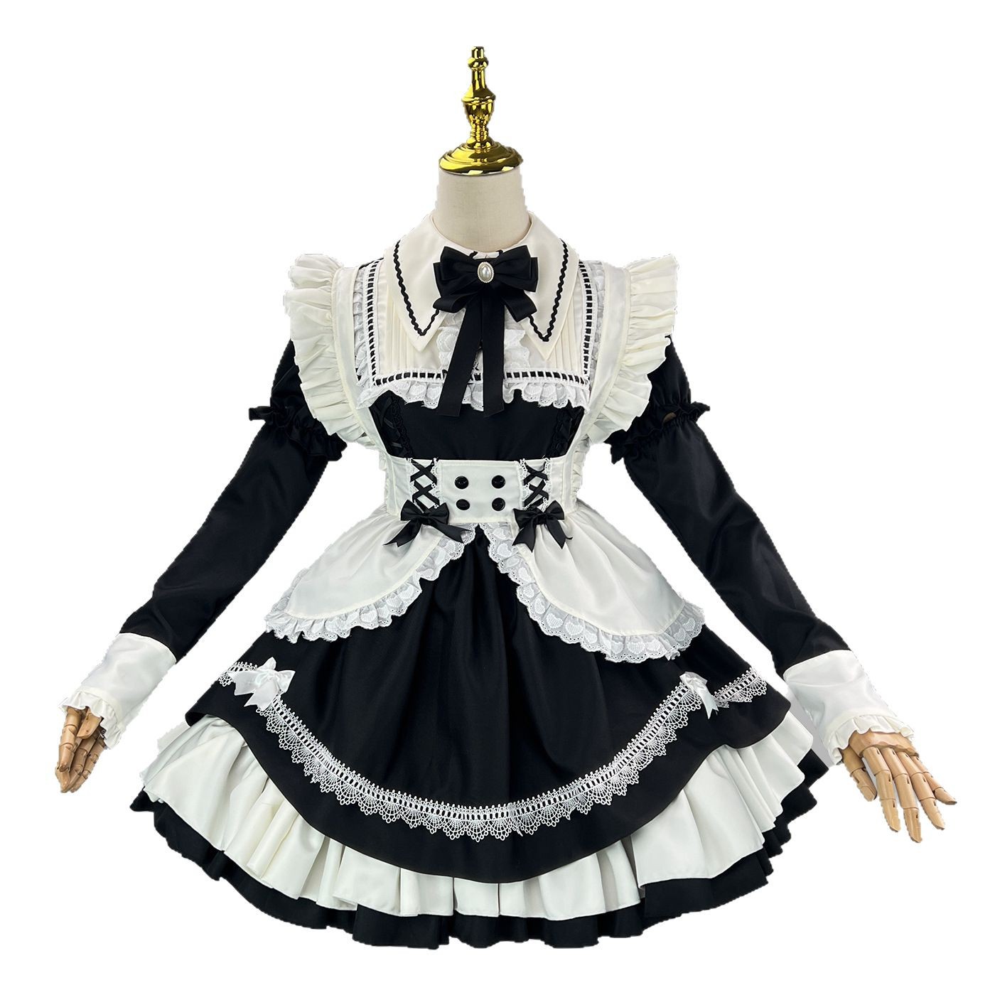 New Cross-border Full Score Maid COS Clothing Maid Clothing Detachable Sleeve Lolita Performance Clothing Internet Celebrator Live Broadcast Clothing