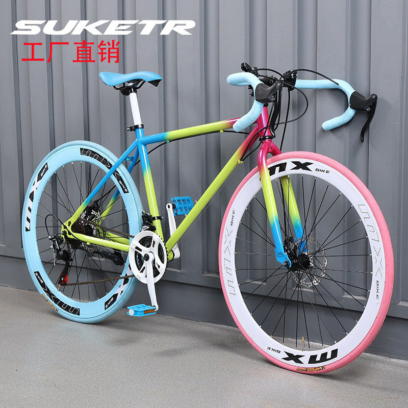 Дорожный велосипед с изогнутой ручкой, ультралегкий, гоночный, для студентов и молодежи