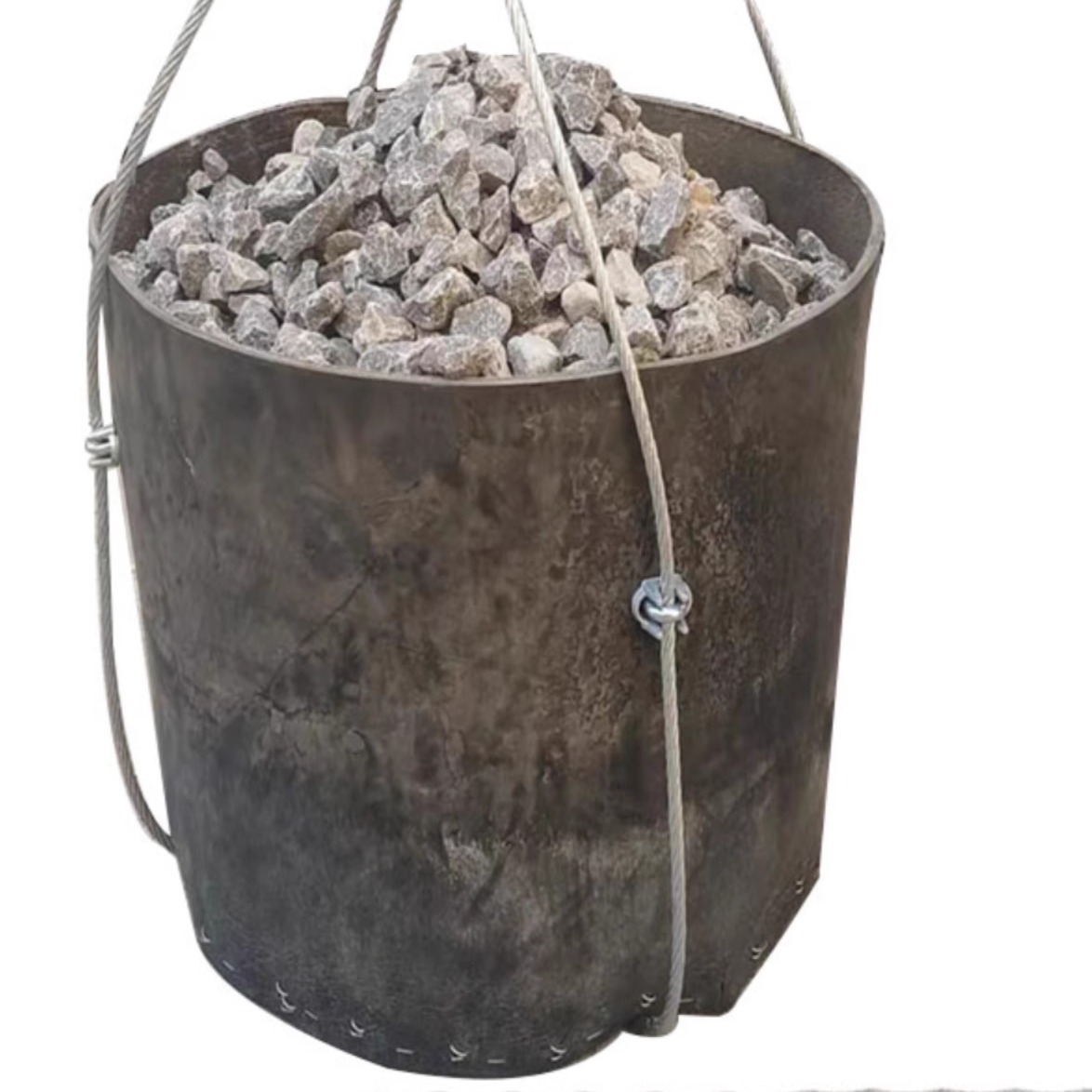 Подъемная бочка для песка, бочка для переработки, подъемное квадратное ведро для бетона, маленькая бочка для крана, стальная проволочная бочка