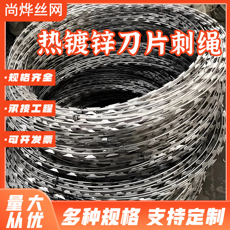 Горячее оцинкованное лезвие прокалывающее веревка тюремный забор сетка стена анти-восхождение противоугонная клетка сетка на заказ змеиное брюшное лезвие прокалывающее веревка