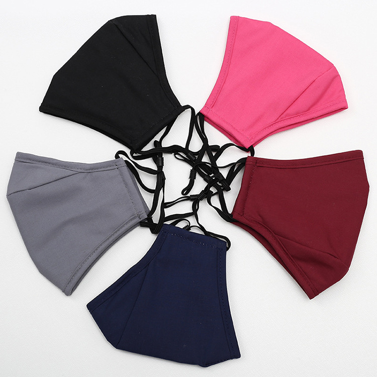 Washable cotton cloth mask dust-proof three-dimensional breathable adult sunscreen mask black children's cloth mask wholesale