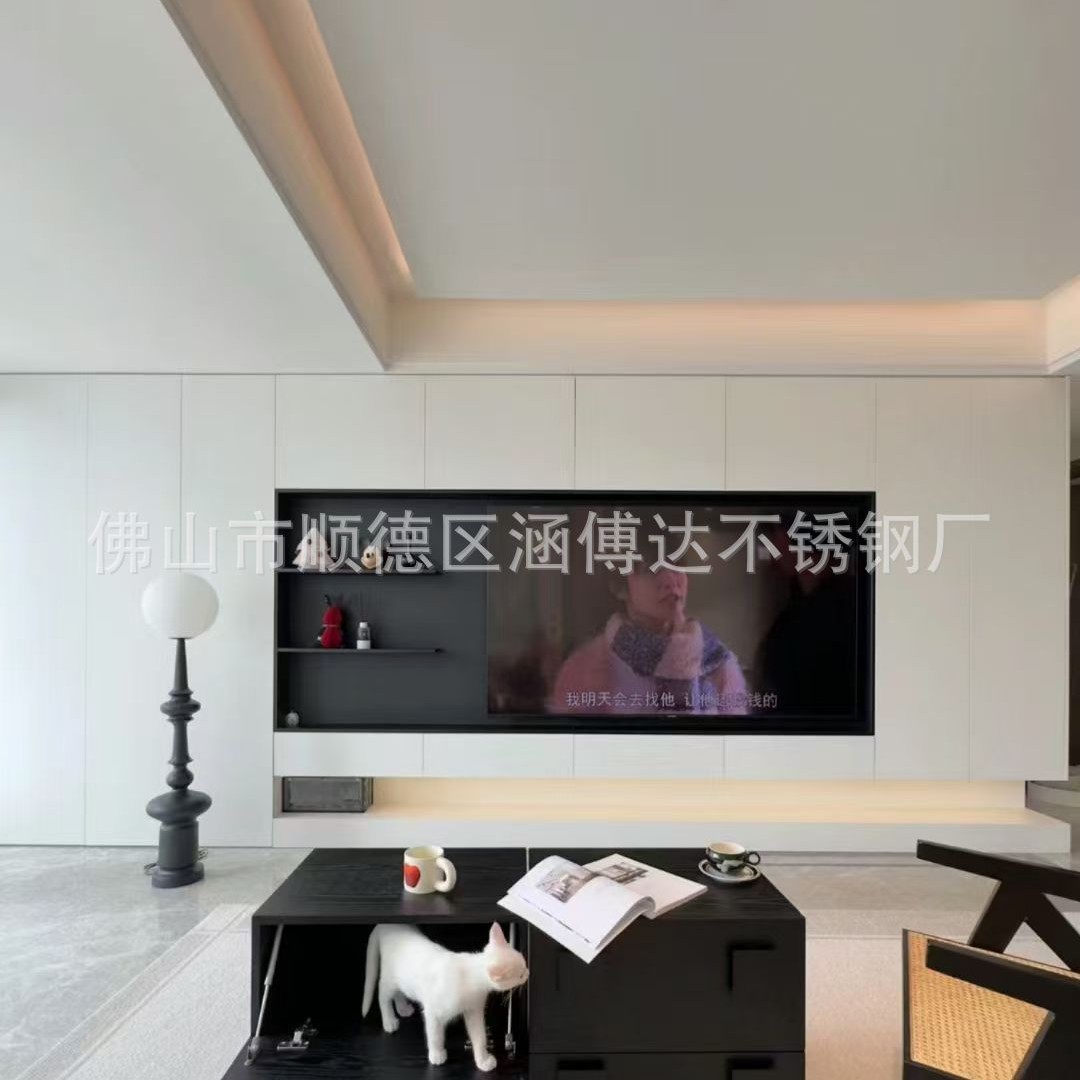 304 Stainless Steel Tv Niche Display Cabinet Storage Cabinet Tv Background Wall Seamless Welding Process Niche Embedded