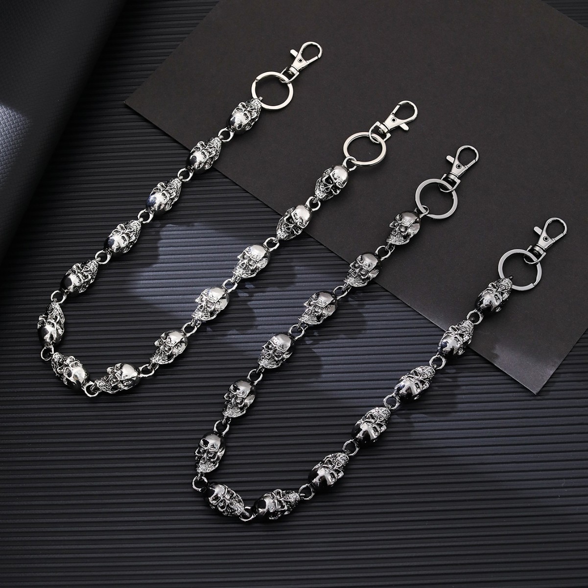 Джинсы с металлическим черепом и цепочкой в стиле хип-хоп, панк, аксессуары для унисекс