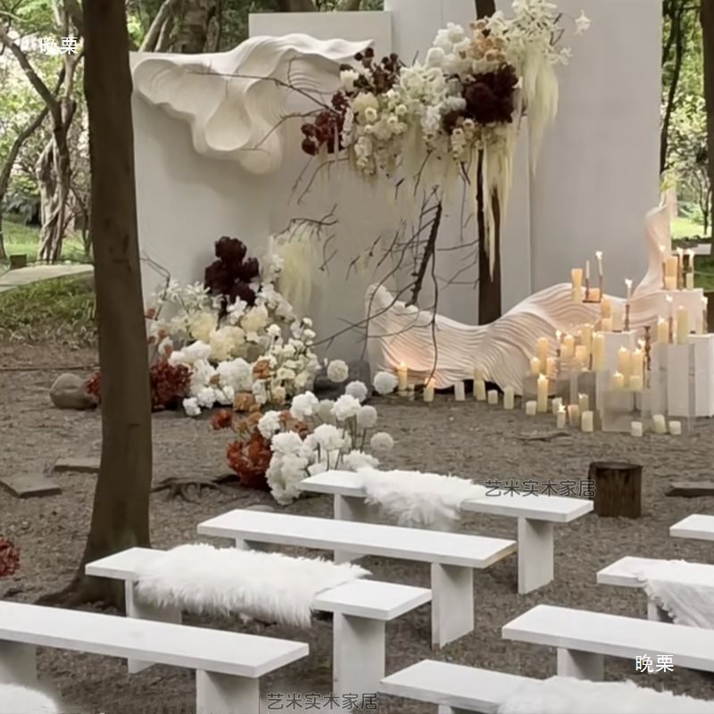 Outdoor Wedding Bench, Log Bench, Long Bench, Hot Pot Bench, Dining Table Bench, Exercise Bench