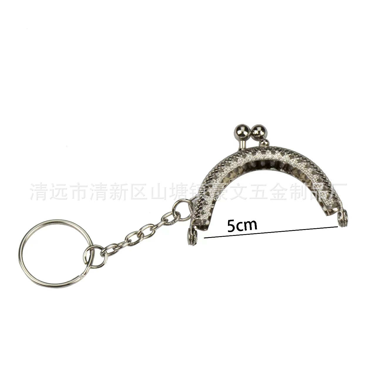 Handbag Hinge 5cm Semi-Circle Plaid Straight Bead Head Mouth Gold with Key Ring Silver Bag Buckle Mouth Gold Bag Accessories
