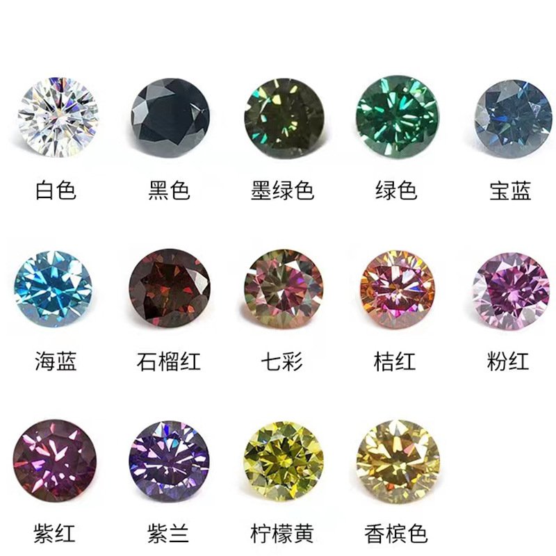 Цветной круглый голый бриллиант 3 карата 2 карата 1 карат бриллиант 80 точек 50 точек 30 точек бриллиант искусственный заостренный нижний бриллиант ювелирные изделия