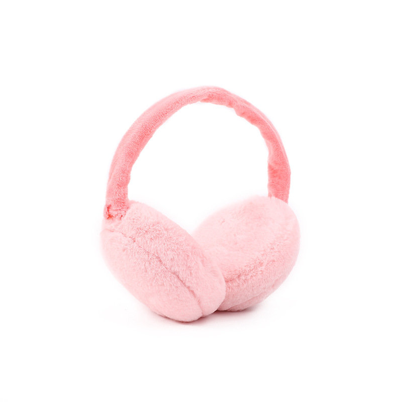 New Winter Earmuffs Pure Color Plush Foldableing Hamburger Earmuffs Stretchable Couple Style Women's Warm Windproof Earbags for Men