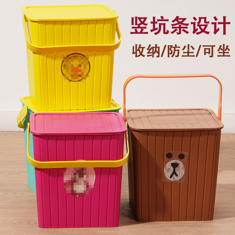 Пластиковая Хранительская Коробка Можно Ставить на Ведро Игрушечное Ведро Домашнее Ведро Квадратное Ведро Специальное Ведро с Крышкой Печать Ведра