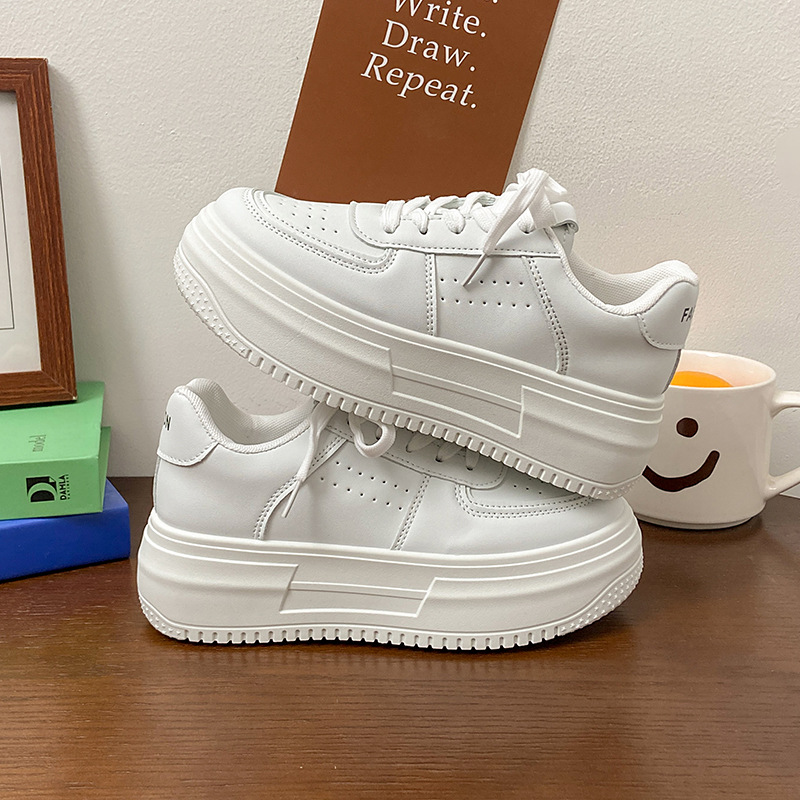 Explosions Thick-soled White Shoes Women's Spring and Autumn Elevated 2025 New All-match Student Casual sneaker Niche Board Shoes