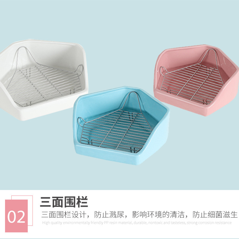 Five-Sided Oversized Weighted Anti-Flip Rabbit Ceramic Toilet Chinchilla Squirrel Ceramic Potty Anti-Spray Rabbit Supplies