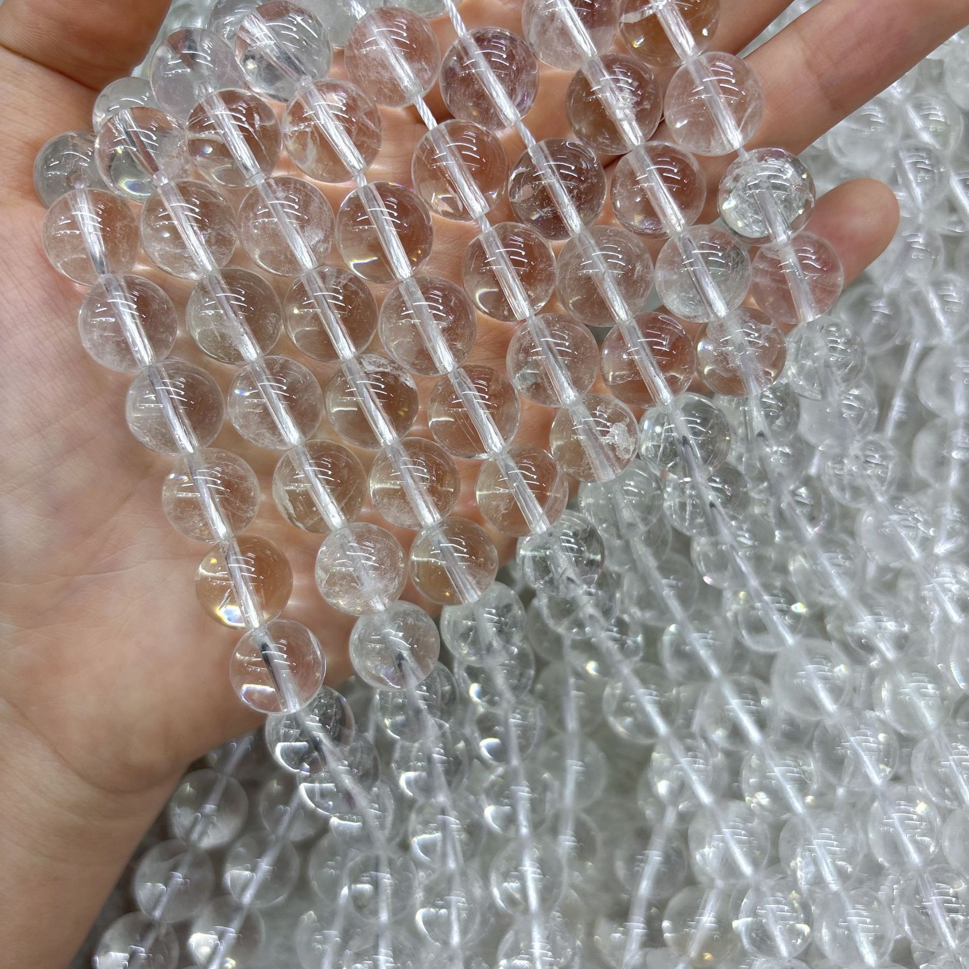 Natural stone crystal loose beads wholesale semi-finished accessories hand ornaments round beads agate crystal loose beads wholesale beads